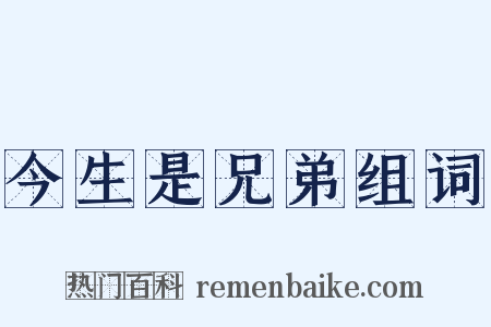 今生是兄弟组词是什么意思的图片